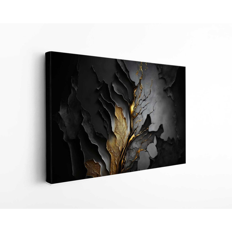 Luxe, art abstrait sur toile, H 20 po x l 30 po x P 1 po