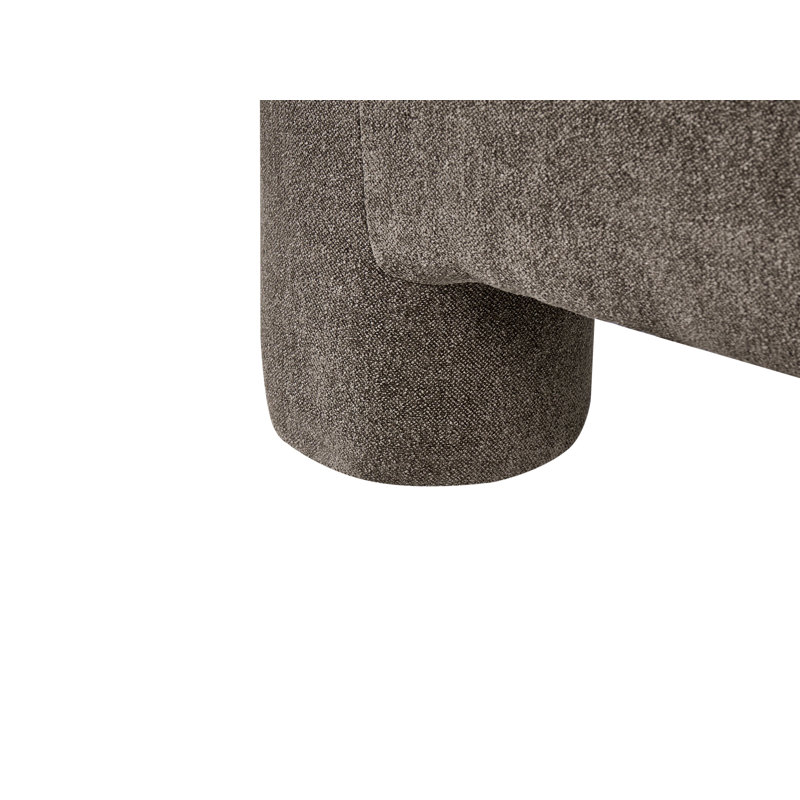 Taquil 100 cm W Fabric Rectangle Ottoman, Brown, Brown