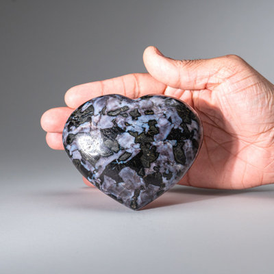Genuine Polished Indigo Gabbro Heart (0.88 Lbs)