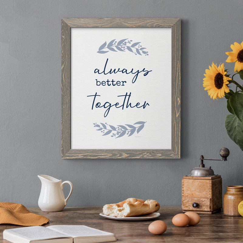 «Always Together», art textuel sur toile, Gris, H 37,5 po x l 27,5 po x P 1,5 po