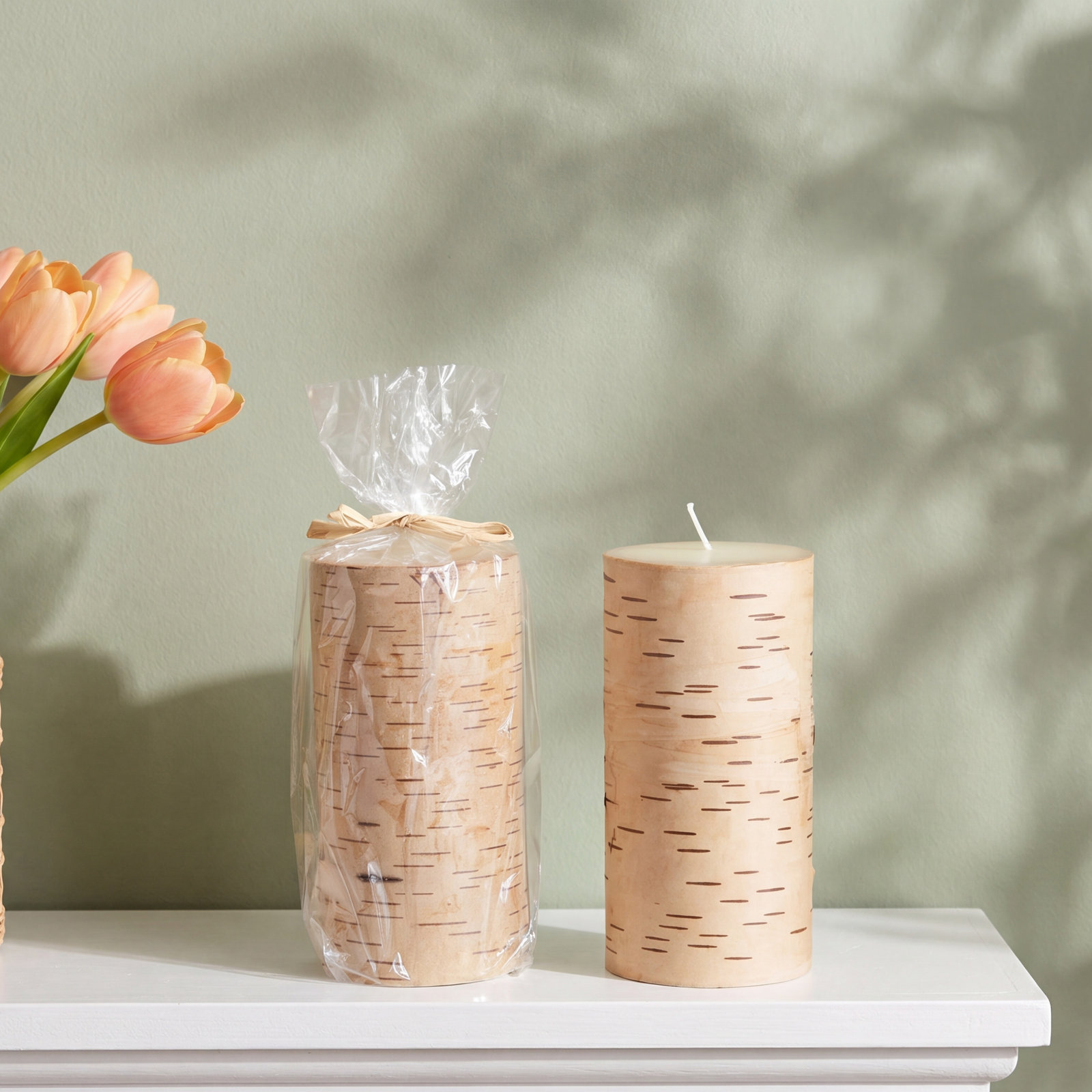 Unscented Pillar Candle, 6" H x 3" W x 3" D