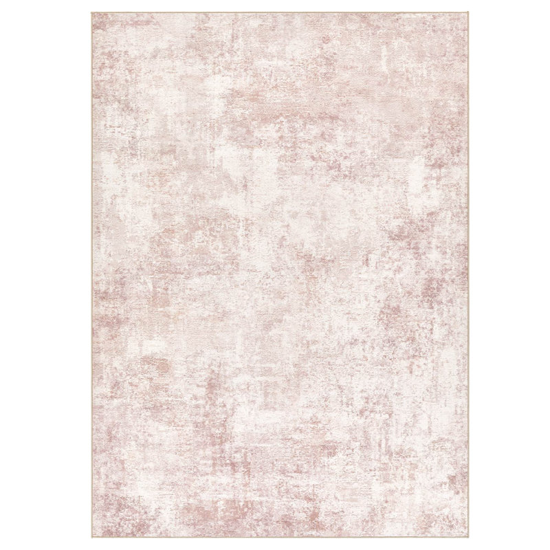 Modern Abstract Area Rug Non Slip Washable Rugs for Living Room Bedroom-Pink, Rectangle 9' x 12', Pink