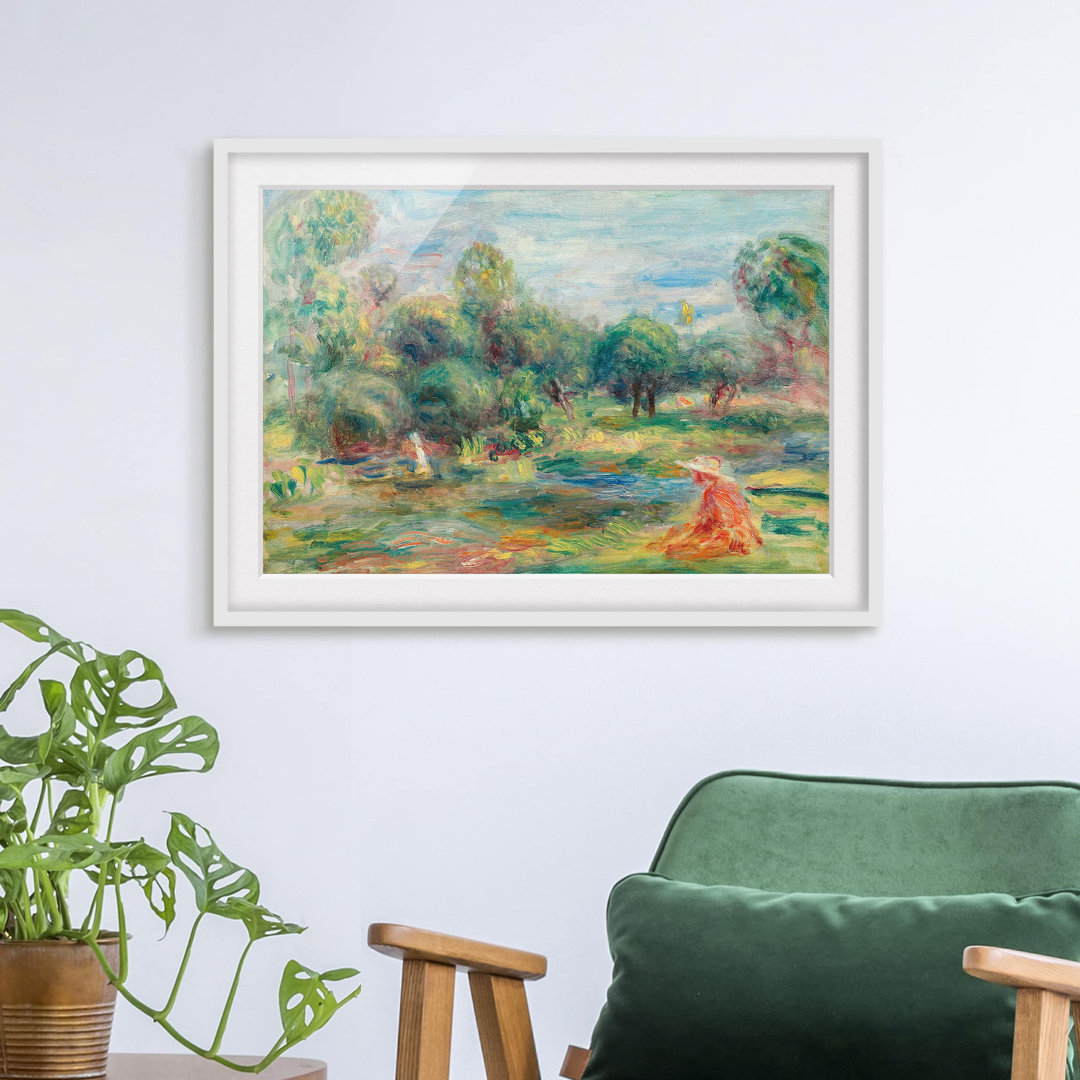 Gerahmtes Poster Landschaft bei Cagnes von Auguste Renoir