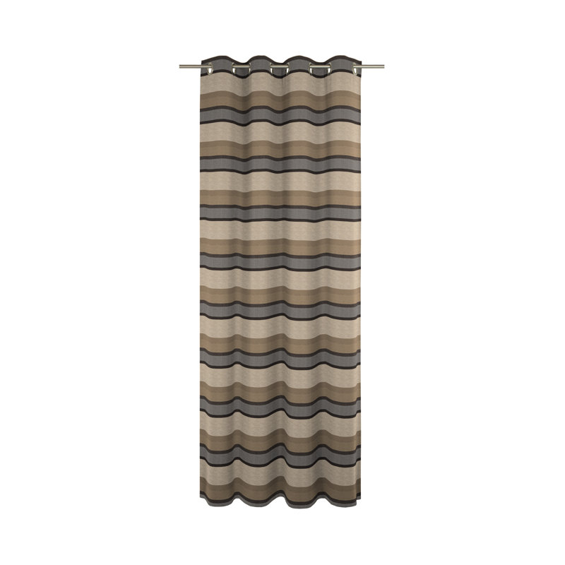 Menorca Room Darkening Curtain Single Panel, 132 W x 245 D cm, Beige