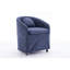 059-Ensemble de 1 fauteuil de salle à manger en chenille avec coussin de dossier et roues universelles, bleu-159139260
