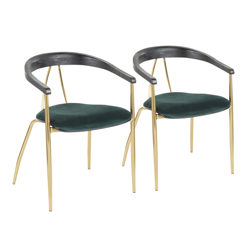 Saunders 18.5'' H Velvet Upholstered Armchair, Green