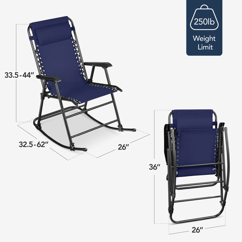 Outdoor Rocking Lounge Chair, Blue