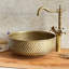 Lavabo vasque de salle de bain en laiton vieilli martelé à la main 14 "- Bol rond artisanal pour meuble-lavabo ou salle d'eau
