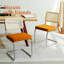 Ensemble de 2 chaises de salle à manger rembourrées avec pieds chromés