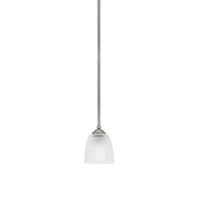 Zilo Stem Hung Mini Pendant Shown In Dark Granite Finish With 5" Glass