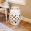 Kyran Quatrefoil 18" Ceramic Garden Accent Stool-1921903072