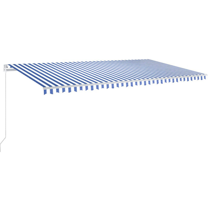 Dakota Fields 600cm W x 350cm D Polyester Cover Retractable Patio Awning, 18cm H x 500cm W x 350cm D, Blue