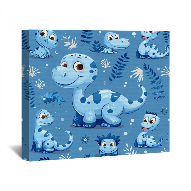 Dinosaure encadré sur toile, H 11 po x l 14 po x P 3 po