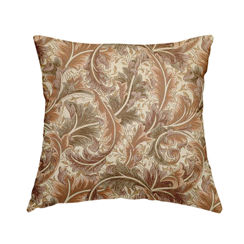 Mcguire Floral Square Throw Cushion, 55cm H x 55cm W x 5cm D, Brown