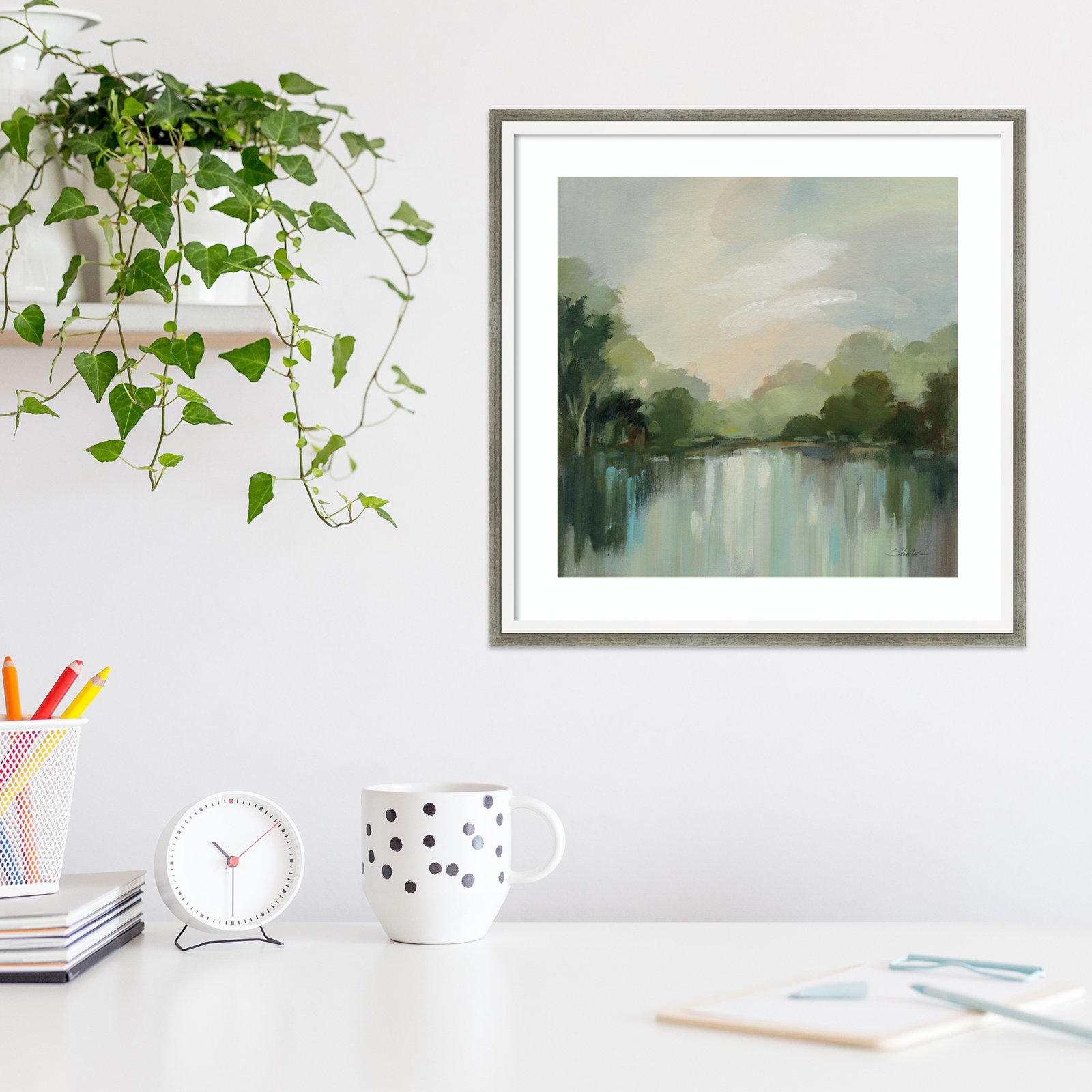 Cool Spring Day Print, 17" H x 17" W, Gray