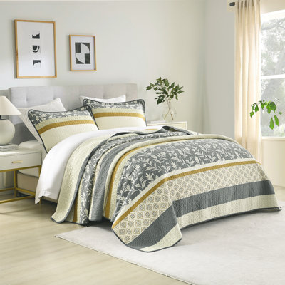 Cotton Quilted Floral Quilt Set