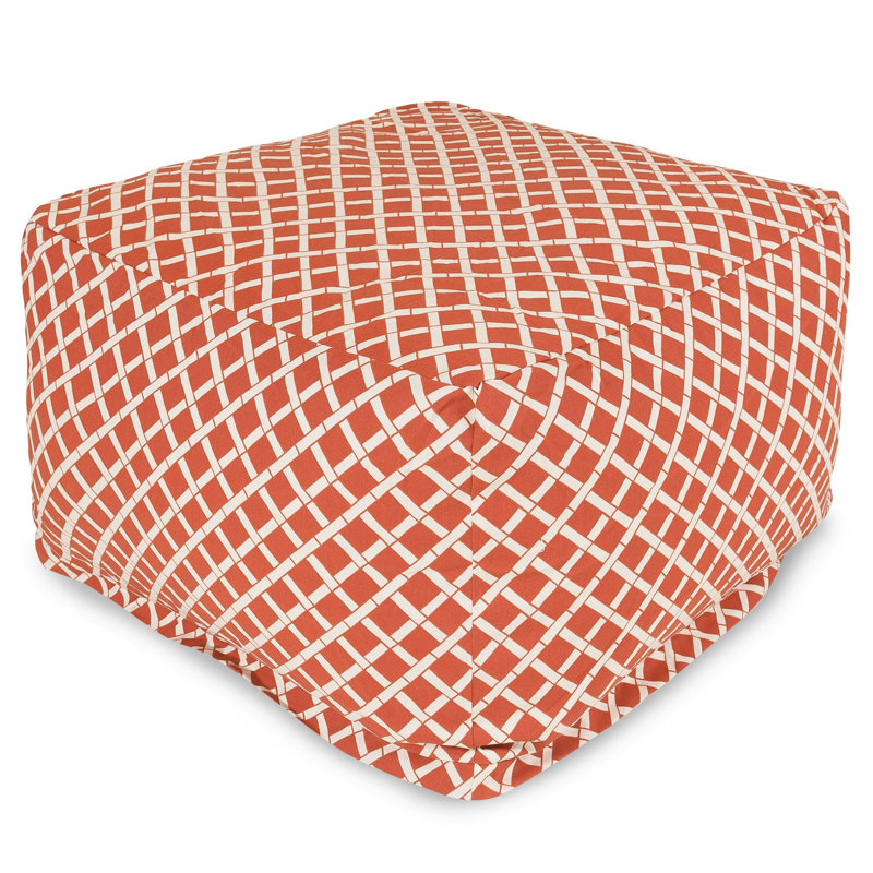 Grand repose-pieds extérieur avec coussin Gilbertown, Orange brûlé
