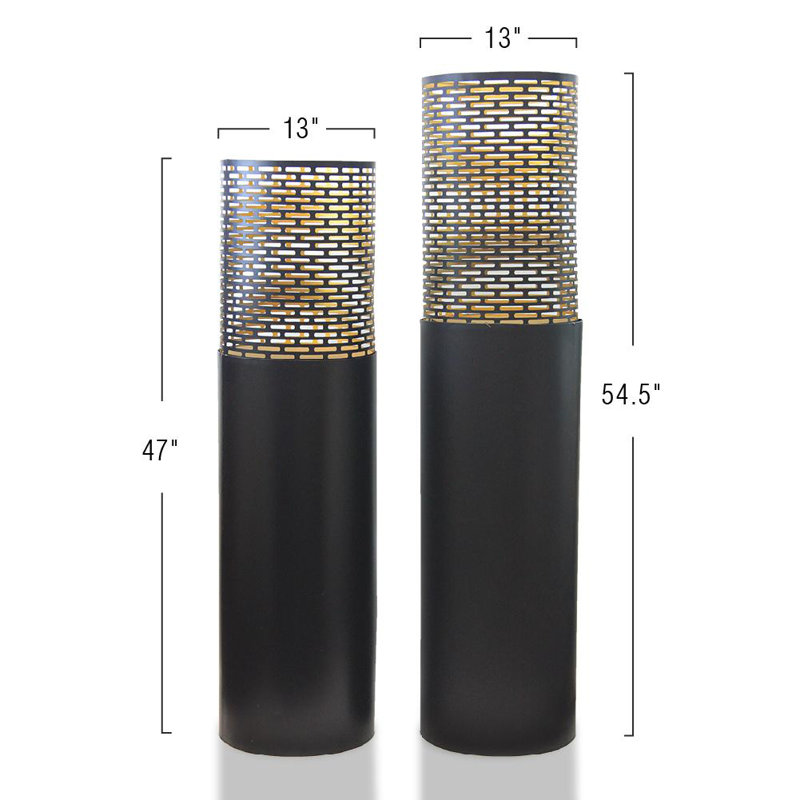 Metal Floor Lantern, 47.20" H x 13" L x 13" D