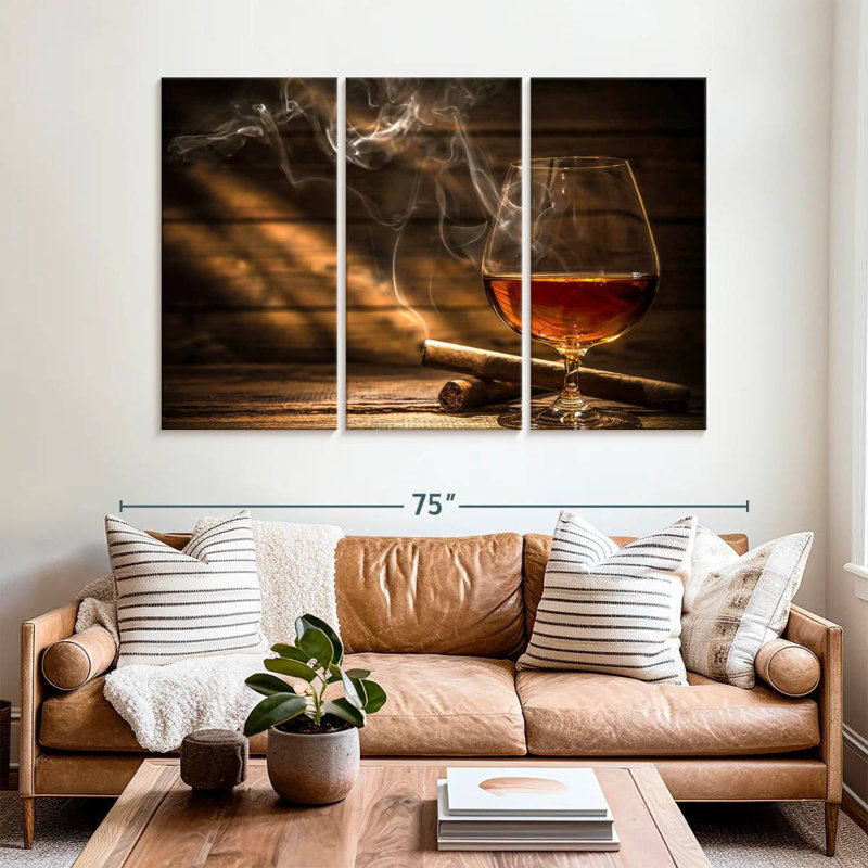 Yarlin Whiskey And Cigar, 20" H x 33" W