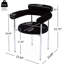 Fauteuils de salle à manger noirs rembourrés (de 2). Pieds en métal pour plus de stabilité. Siège rembourré et confortable. 25,00 po X 23,24 po 32,69 po. Assemblage requis 2 po. Noir. Aspect contemporain avec siège souple. Pieds. 24,85 po-118008123