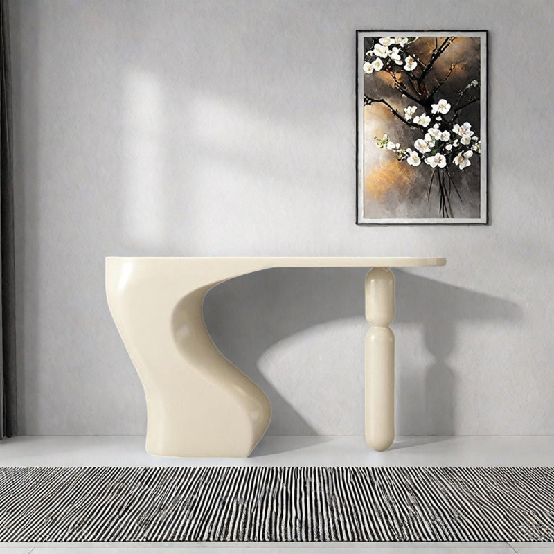 Console de style moderne et minimaliste, H 35,43 po x l 55,12 po x P 15,75 po, Kaki