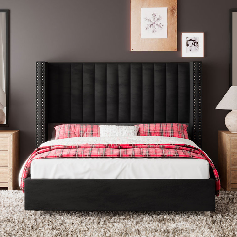 Addesyn Upholstered Wingback Bed