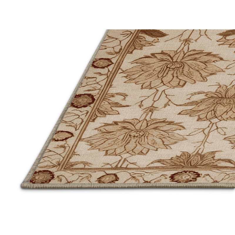 Tapis brun français lavable à la machine, Carré 5 pi