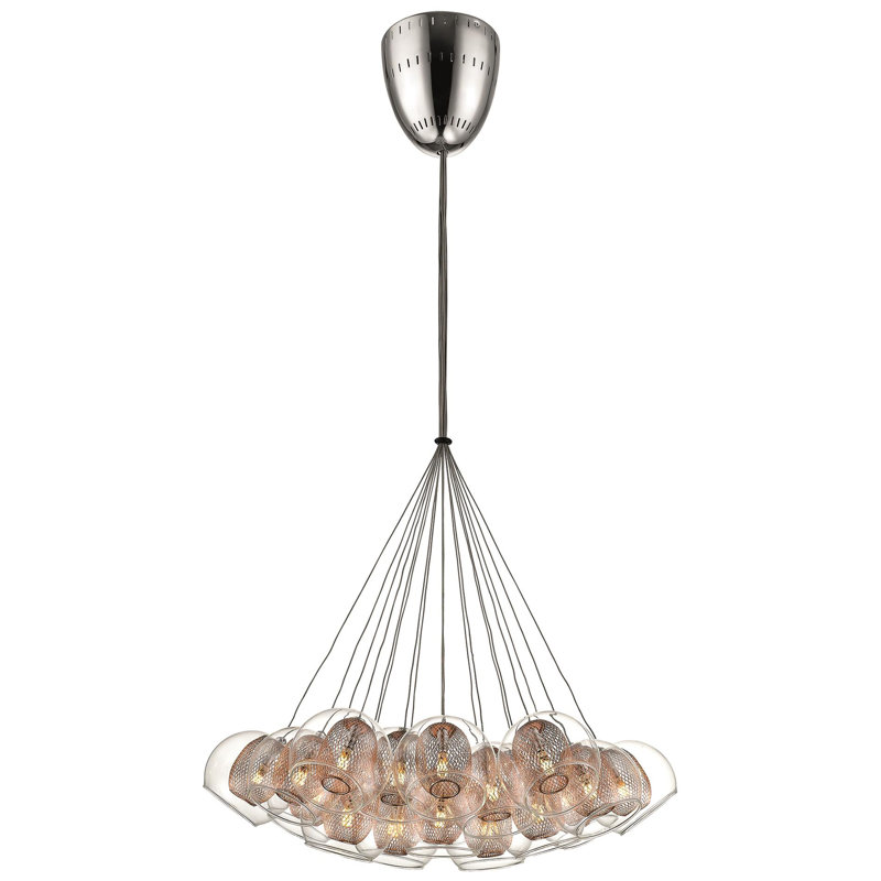 Justus 19 - Light Silver Cluster Pendant, Bronze