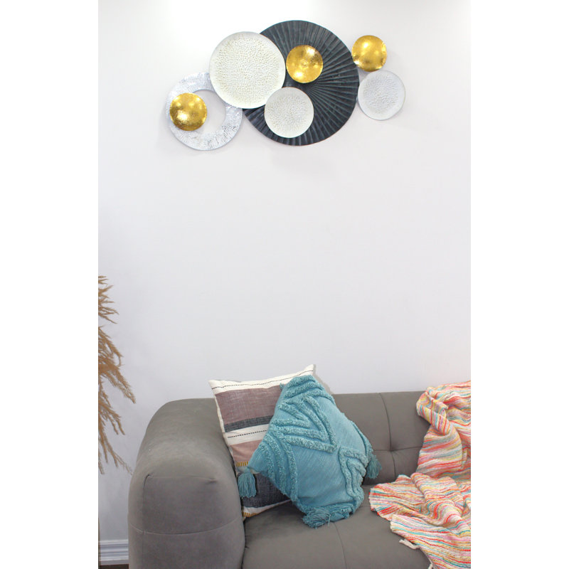 Art mural moderne en cercles dorés
