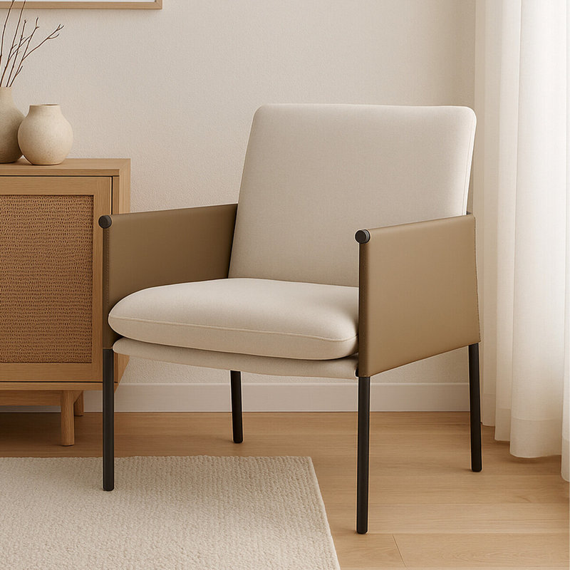 Lolington 44cm H Polyester Blend Upholstered Armchair in White