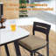 Ensemble de 2 tabourets de bar modernes en aluminium avec coussin Sunbrella et dossier ergonomique - noir braise (lin sésame)