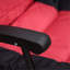 Ensemble de mobilier d'extérieur 3 pièces avec table basse en verre et 2 chaises berçantes pliantes rembourrées, style bistro pour porche, camping, balcon, rouge