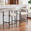 Ensemble de 2 tabourets de bar rembourrés, chaises de hauteur comptoir avec structure en métal, chaises de bar pour la maison et la salle à manger-776654593