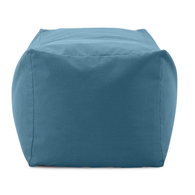 Outdoor Pouf Bench, Seascape Sand, Blue/Green