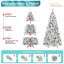 Arbre de Noël floqué avec 450 lumières DEL blanc chaud - 1060 pointes, PVC enneigé et branches à aiguille dure-541608014