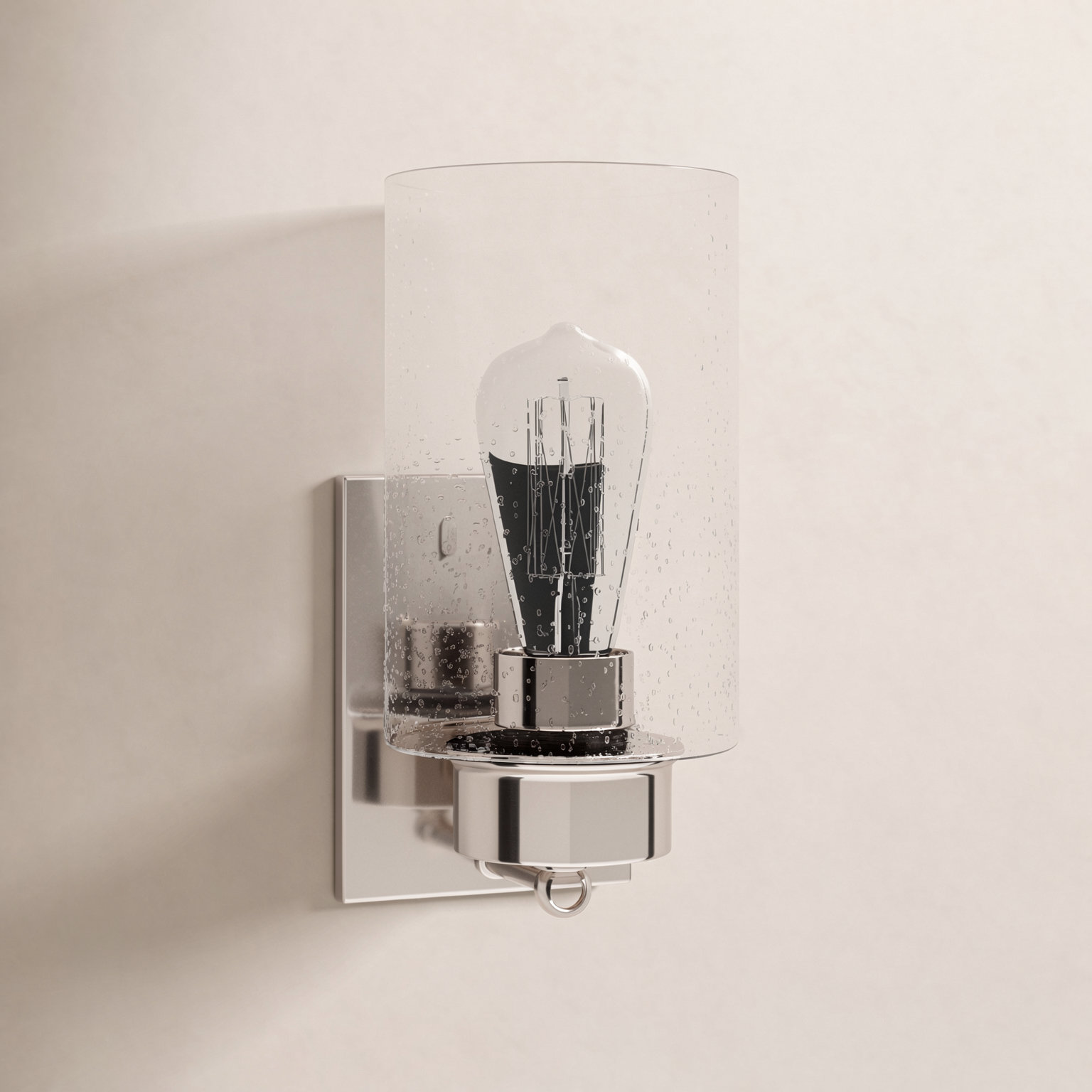 Colada Single Light Dimmable Armed Sconce, Polished Nickel