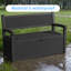 Banc de rangement extérieur verrouillable 80 gallons de style rotin, résine résistante à l'eau-124987927