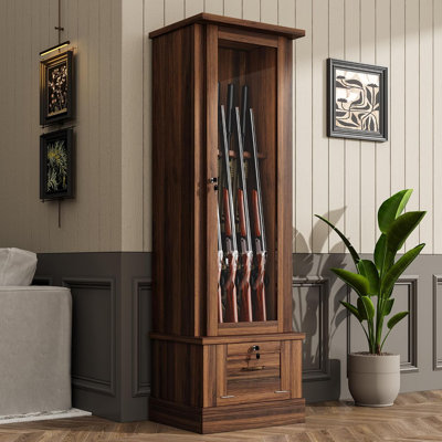 Coffre-fort pour armes à feu pour 10 fusils et pistolets longs, armoire pour fusil avec serrure mécanique, armoire pour bois pour chambre à coucher, salon, assemblage facile
