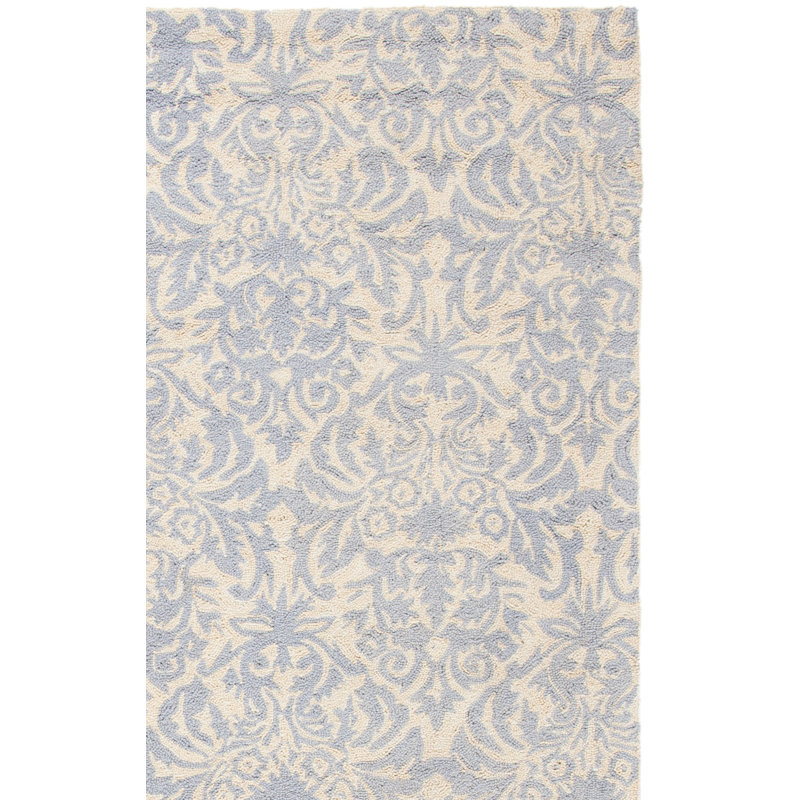 Tapis jaune / gris en laine touffeté à la main Brayton, Rectangle 3 pi 9 po x 5 pi 9 po
