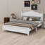 Structure de lit plateforme, lit plateforme de style rétro avec support en lattes de bois-1387452022-1387452023