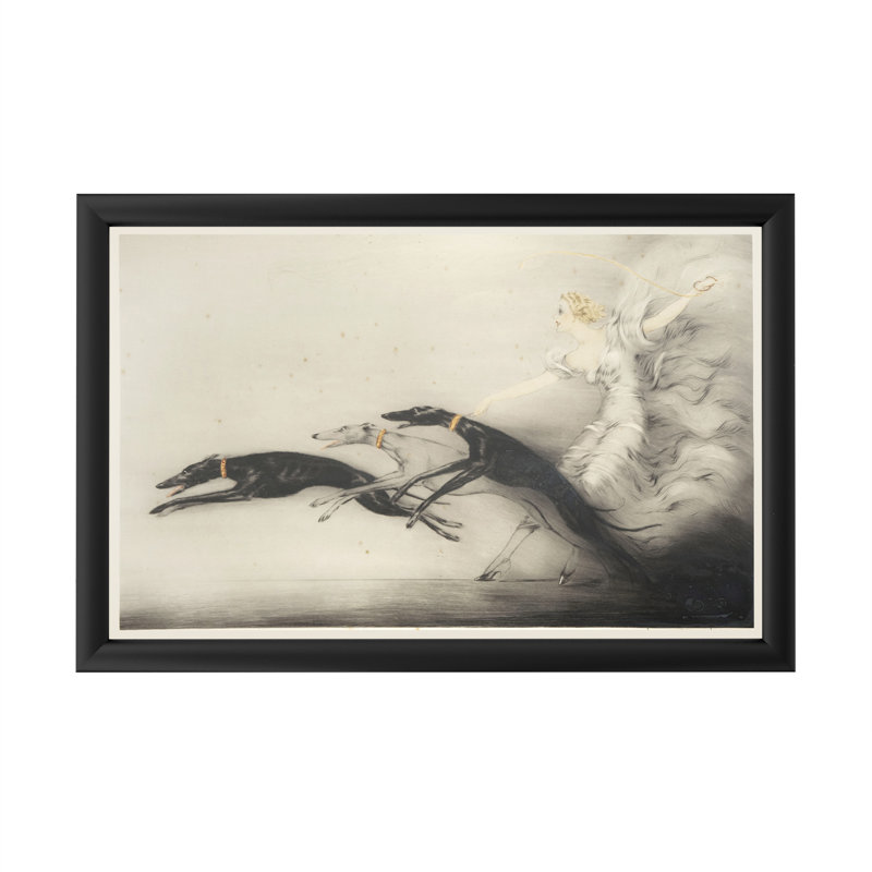 «Greyhound Art Deco Woman» par Vintage Apple Collection, reproduction d'art sur acrylique