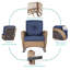 Chaise berçante d'extérieur en osier / rotin avec coussins-1415068348
