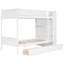 Lit simple superposé au-dessus blanc avec tiroirs de rangement et armoire - idéal pour les chambres familiales-446114029