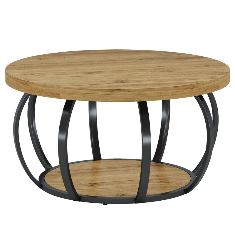 31.5in Round Coffee Table with Storage