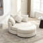 Saugus Indoor 360° Swivel Chenille Chaise Lounge with Storage Ottoman