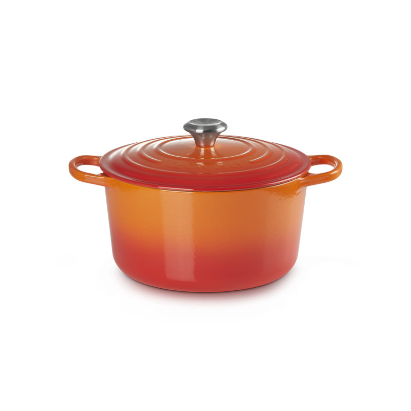 Le Creuset Signature Enameled Cast Iron Deep Round Dutch Oven 6.5 Qt., Flame, Flame, 6.5 quarts
