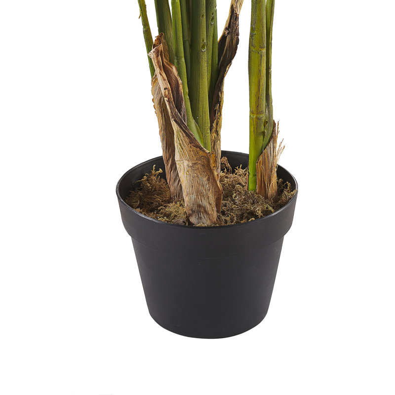 115 cm H Faux Banana Leaf Plant in Plastic Planter