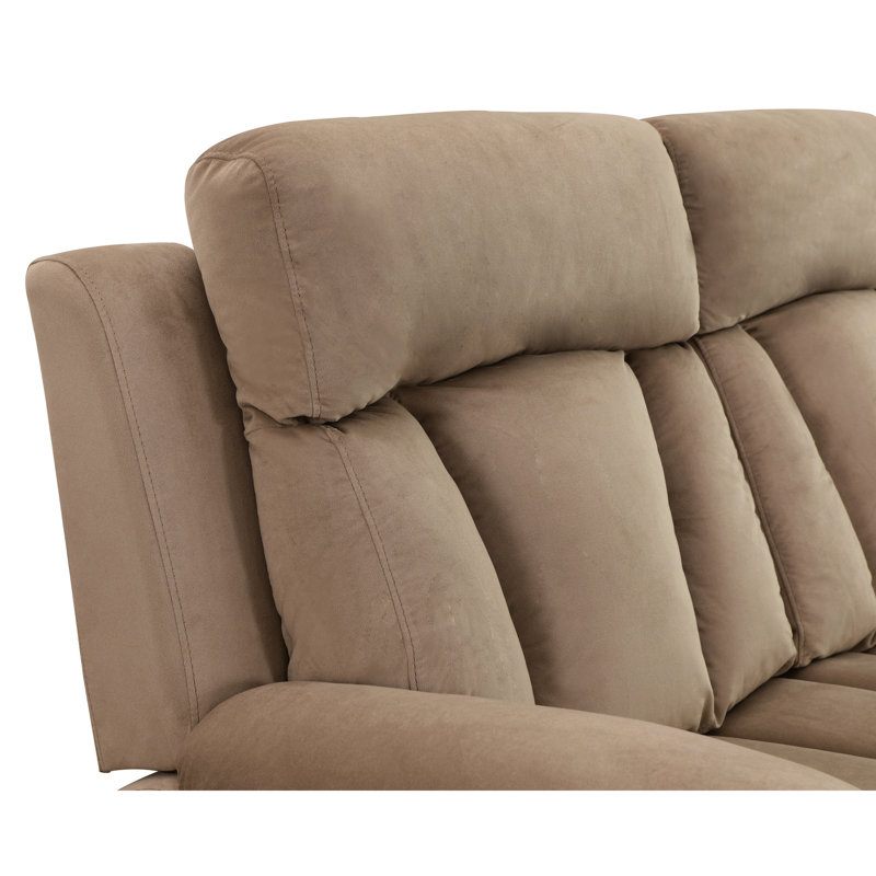 Fauteuil inclinable en microfibre avec support lombaire incomparable, rembourrage en mousse à 8 ressorts, beige
