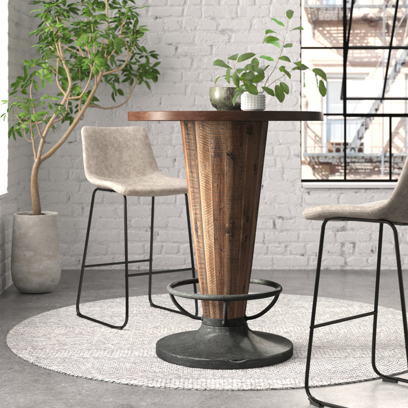 Acacia Round Solid Wood Top Dining Table