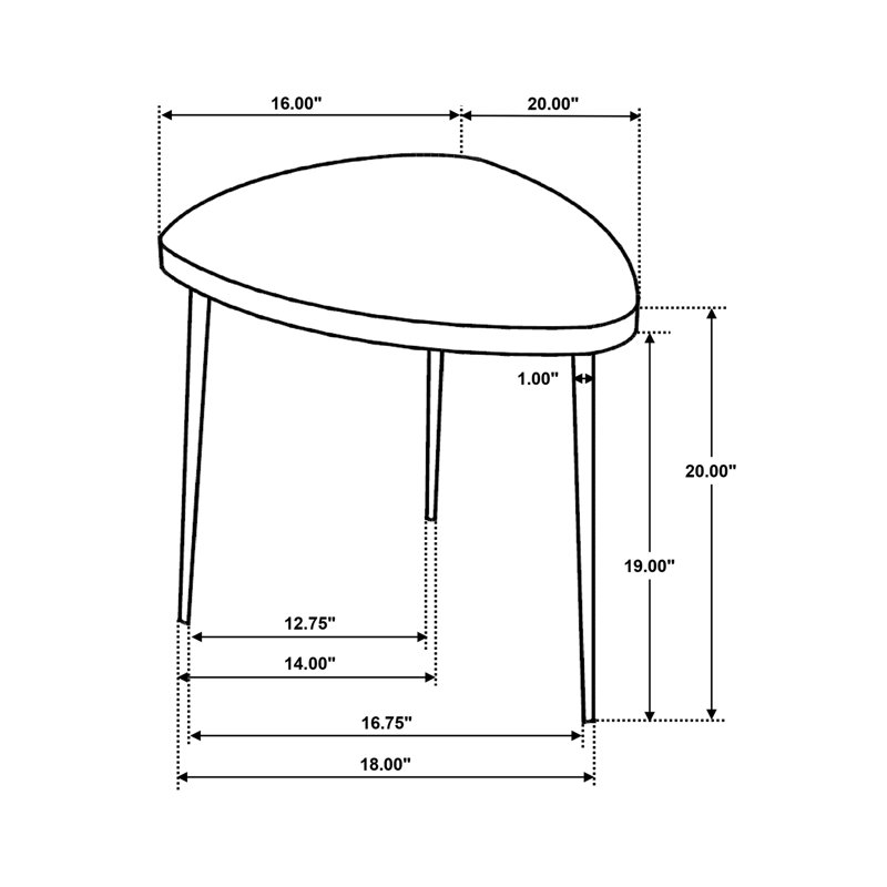 Table de bout triangulaire en bois massif